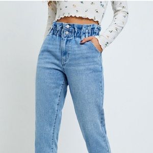 SOLD PACSUN Iris Blue Paperbag Mom Jeans